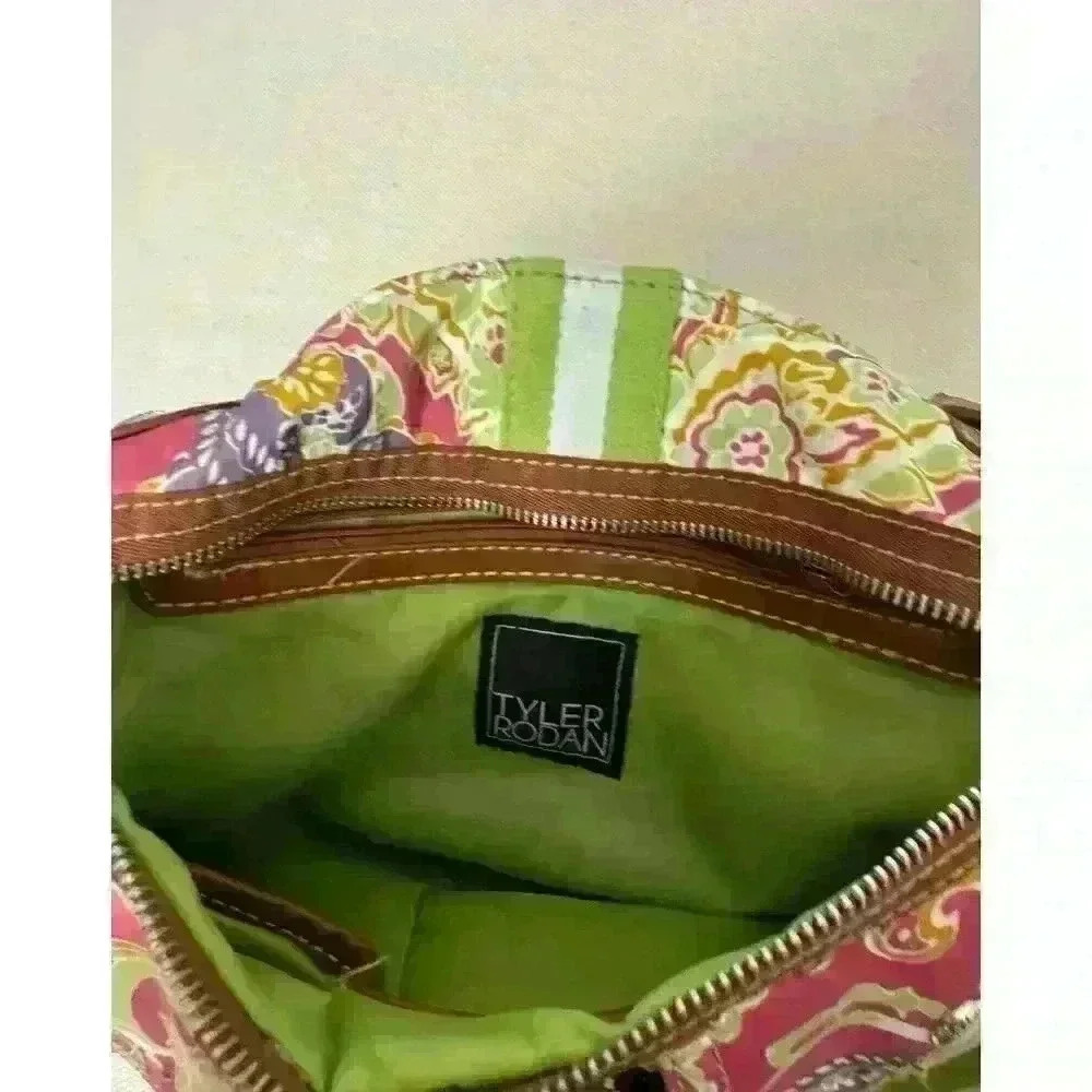 Tyler Rodan Womens Floral Pink Green Purple Purse Shoulder Bag Handbag Beautiful - Picture 7 of 8